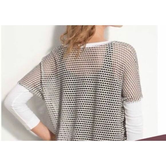 ✨SOUL MIND BREATH LIFE Open Knit Deep V Sz Medium Green & Black Pullover ✨ - Picture 6 of 6